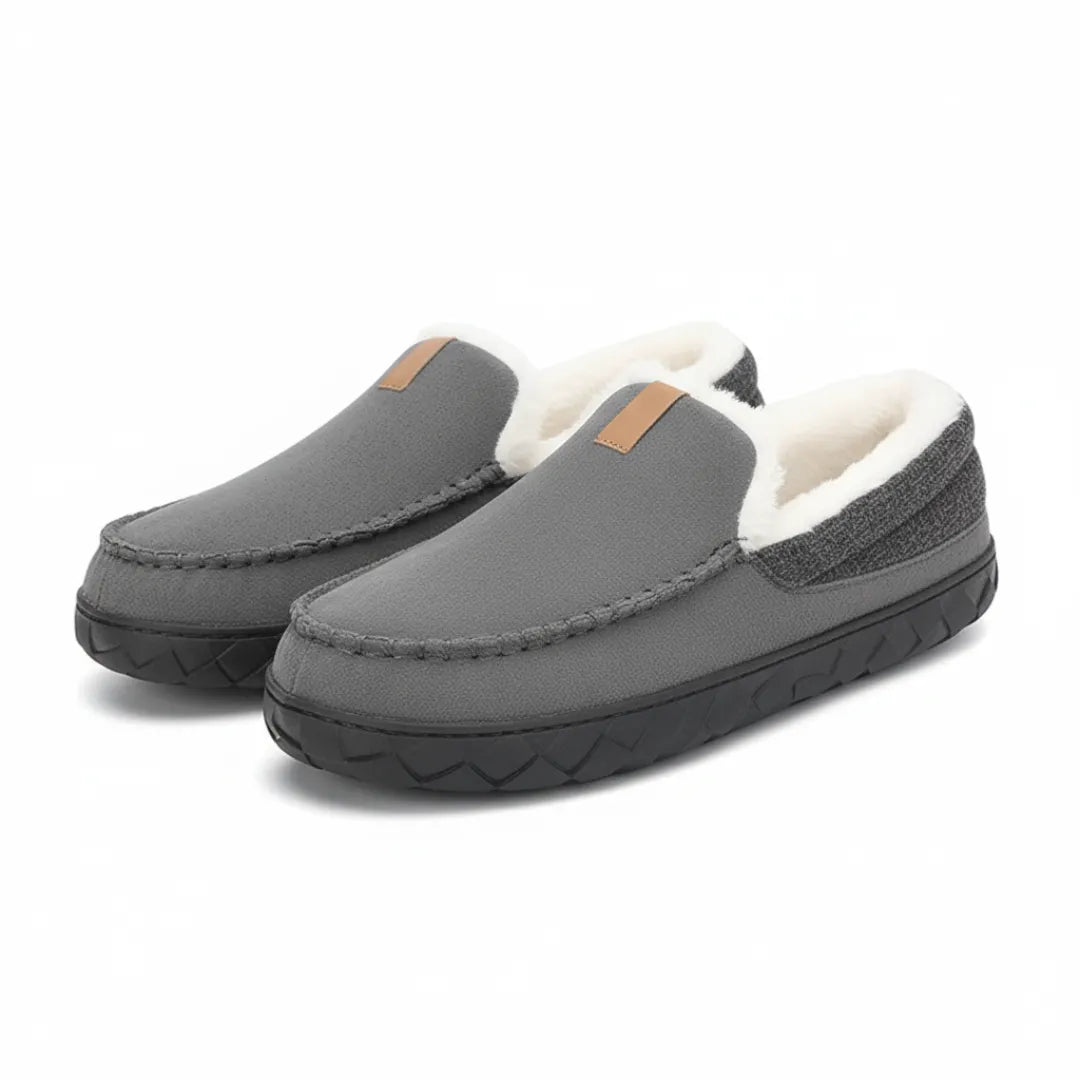 LuxeSuede | Cozy Plush Men’s Loafers with Durable Hard Sole 10