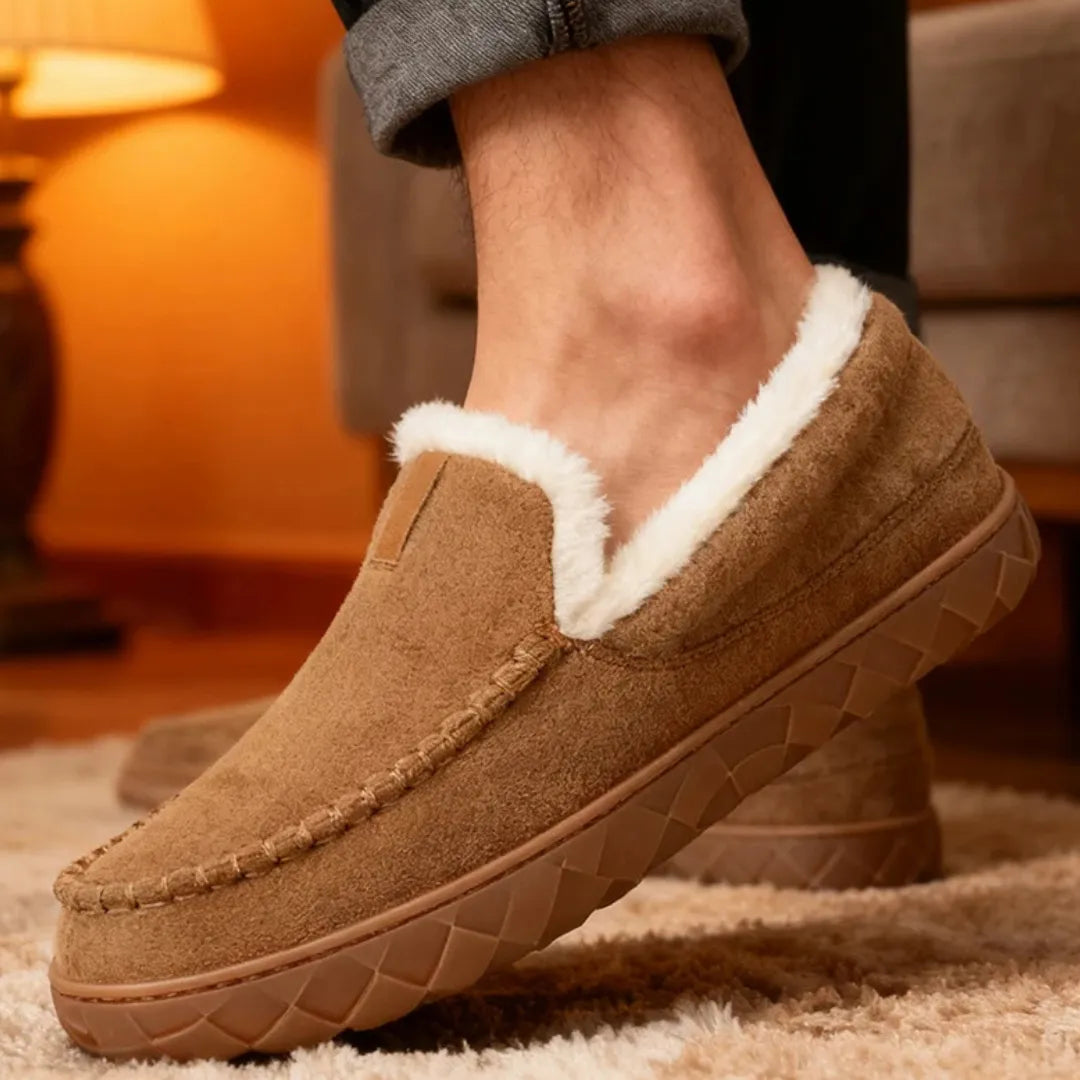 LuxeSuede | Cozy Plush Men’s Loafers with Durable Hard Sole 8