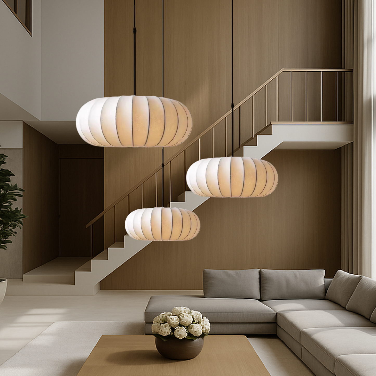 Luxona | Elegant Silk Pendant Light for Modern Living Spaces 4