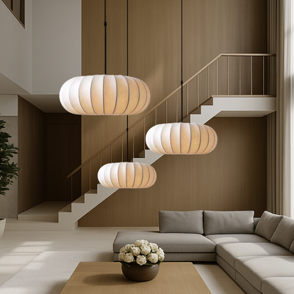 Luxona | Elegant Silk Pendant Light for Modern Living Spaces 4
