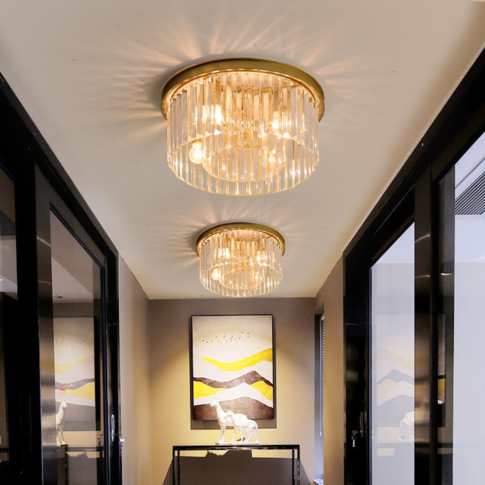 Stylish Crystal Semi Flush Ceiling Light Fixture - Lusomart