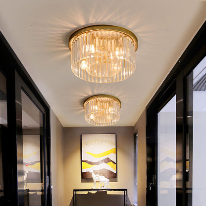 Stylish Crystal Semi Flush Ceiling Light Fixture - Lusomart