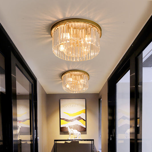Stylish Crystal Semi Flush Ceiling Light Fixture - Lusomart