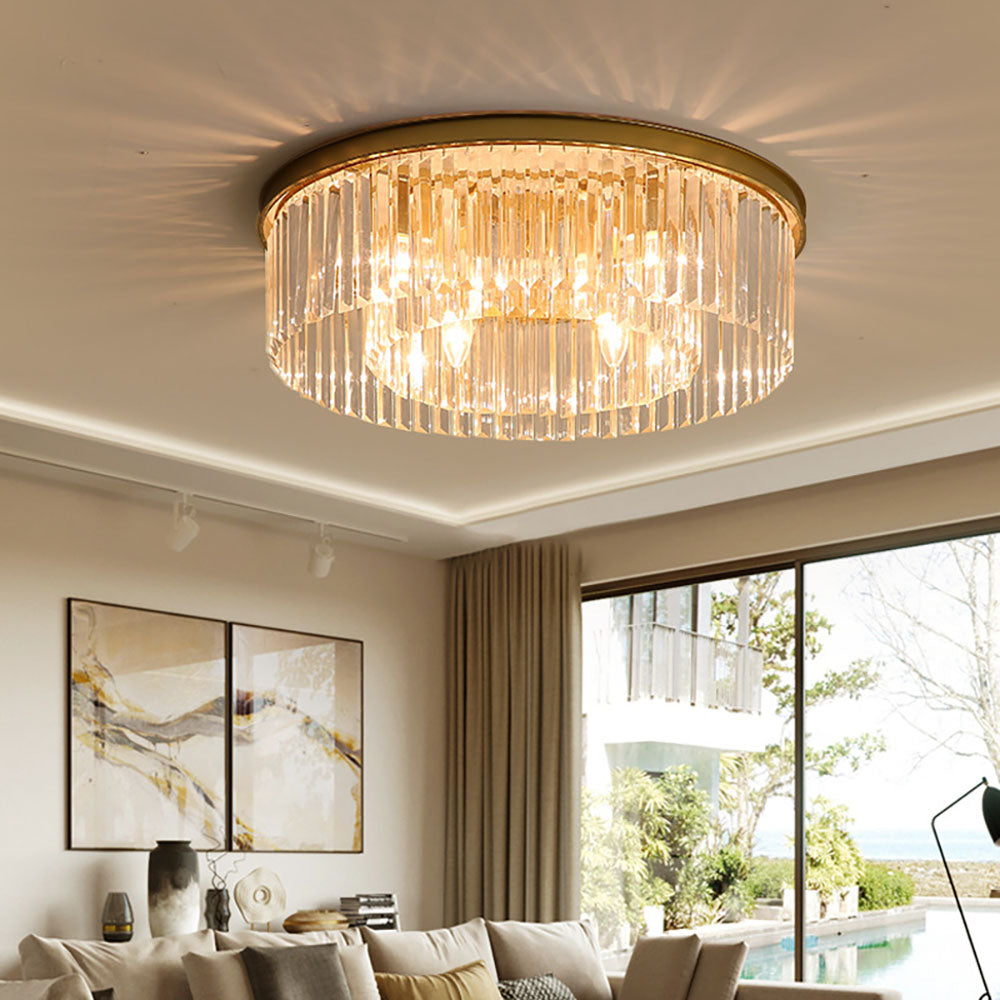 LuxorGlow | Elegant Modern Crystal Flush Mount Ceiling Light Fixture 3