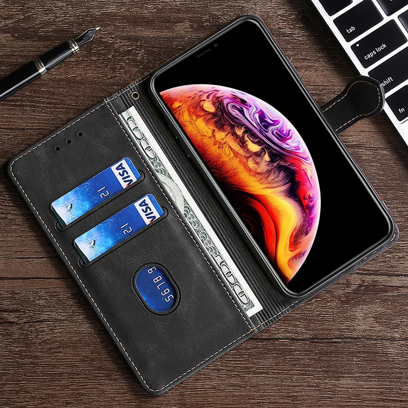 LuxurCase | Premium Magnetic Leather Wallet Case for iPhone 4