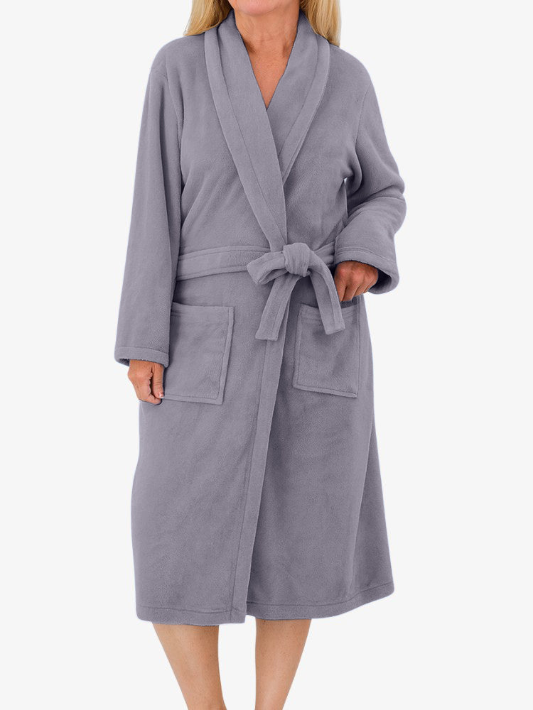 LuxuraFleece | Elegant Soft Microfleece Women's Dressing Gown Robe 6