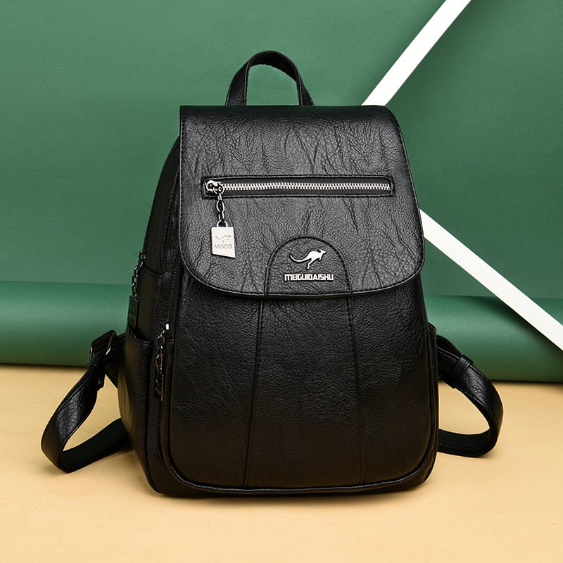 Classic Daily Leather Rucksack for Ladies