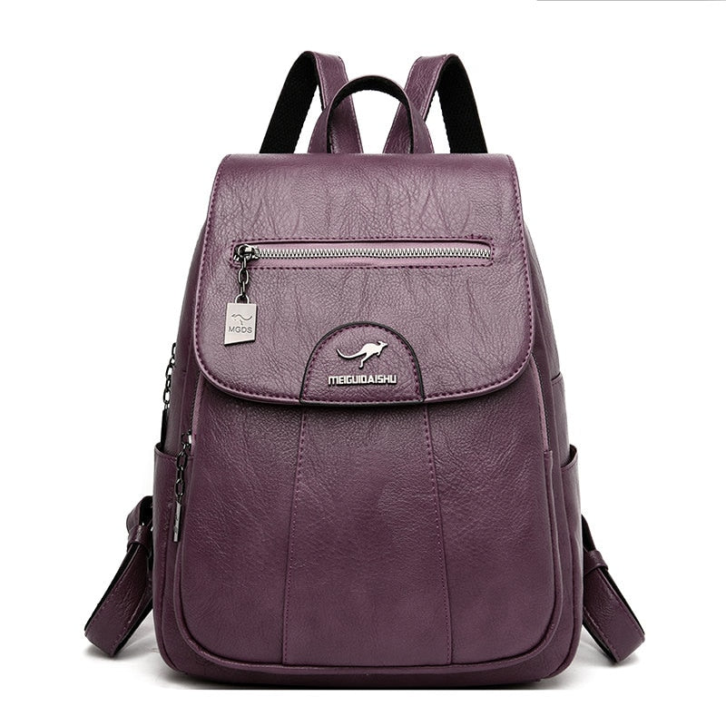 Classic Daily Leather Rucksack for Ladies