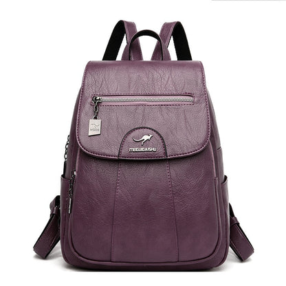 Classic Daily Leather Rucksack for Ladies