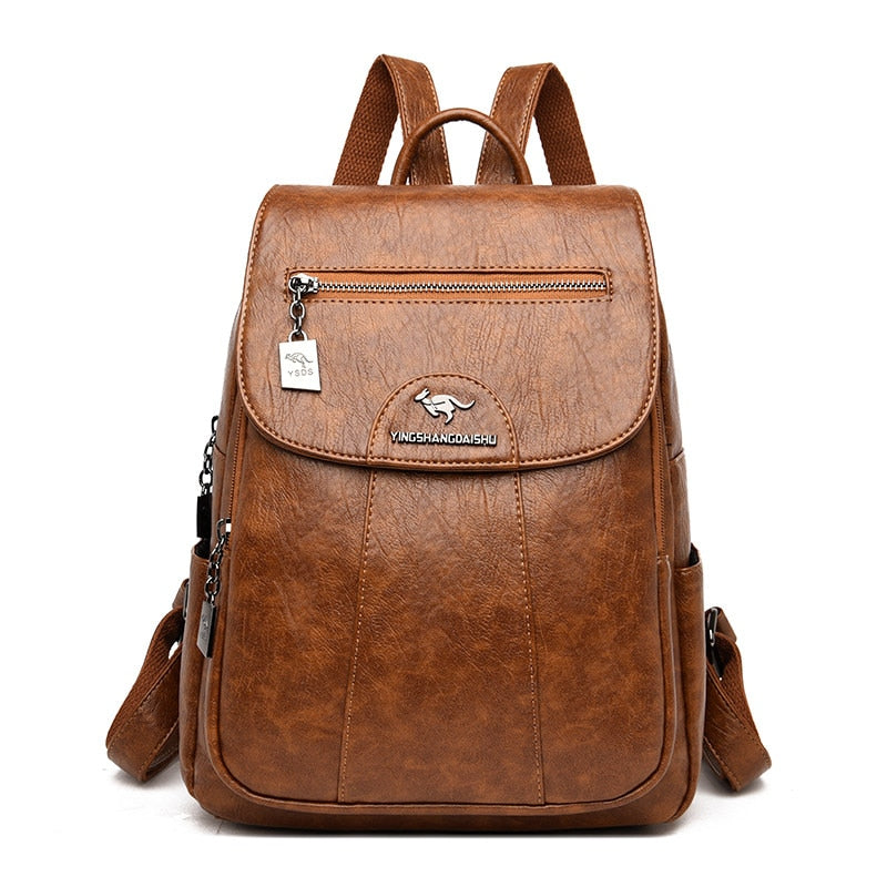 Classic Daily Leather Rucksack for Ladies