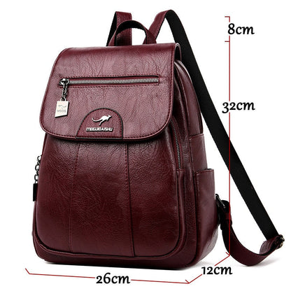 Classic Daily Leather Rucksack for Ladies