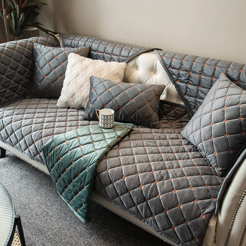 Plush Soft Fleece Sofa Slipcover for Living Room Comfort