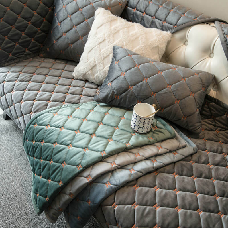 Plush Soft Fleece Sofa Slipcover for Living Room Comfort