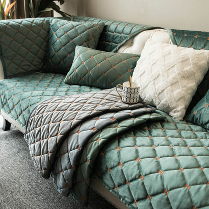 Plush Soft Fleece Sofa Slipcover for Living Room Comfort