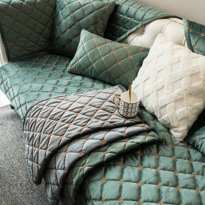 Plush Soft Fleece Sofa Slipcover for Living Room Comfort