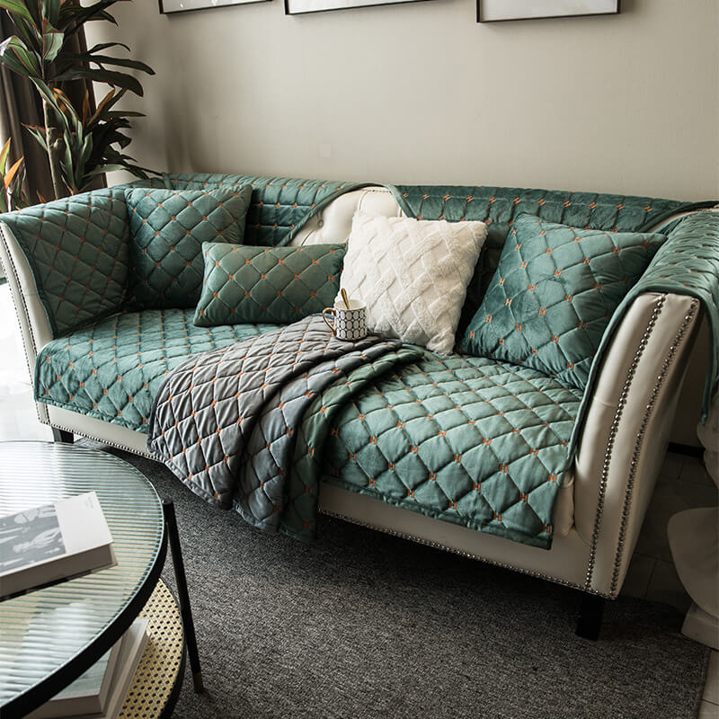 Plush Soft Fleece Sofa Slipcover for Living Room Comfort