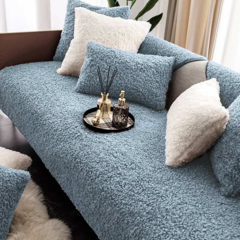 Plush Waterproof Sofa Slipcover for Pet Owners