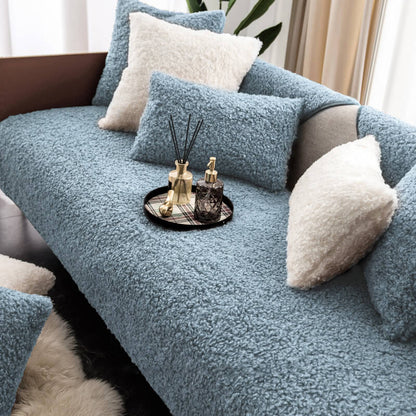 Plush Waterproof Sofa Slipcover for Pet Owners