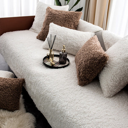 Plush Waterproof Sofa Slipcover for Pet Owners