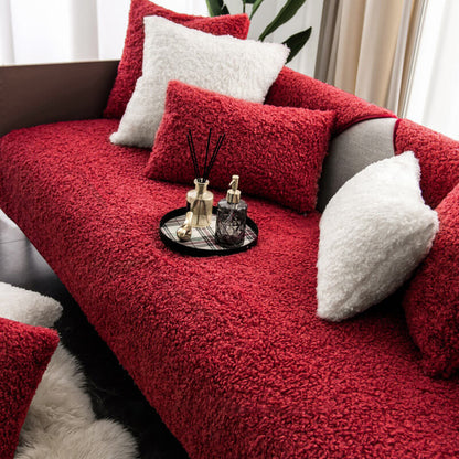 Plush Waterproof Sofa Slipcover for Pet Owners