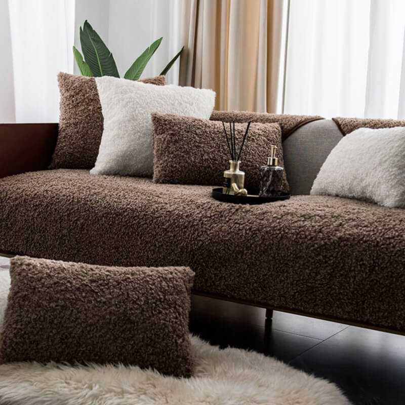 Plush Waterproof Sofa Slipcover for Pet Owners