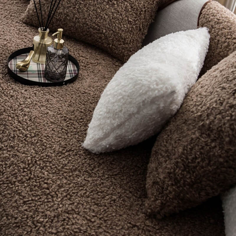 Plush Waterproof Sofa Slipcover for Pet Owners