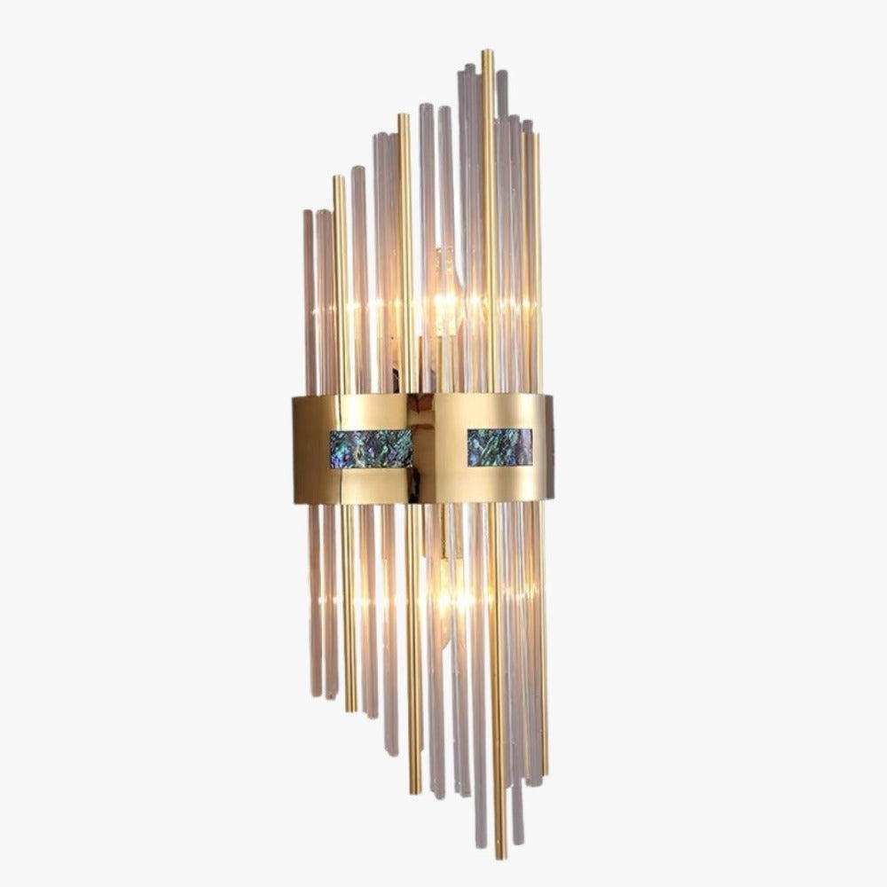 Luxury Gold Vertical Wall Sconce With Sparkling Crystals
