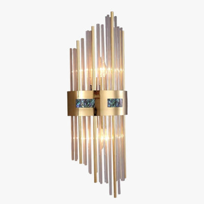 Luxury Gold Vertical Wall Sconce With Sparkling Crystals