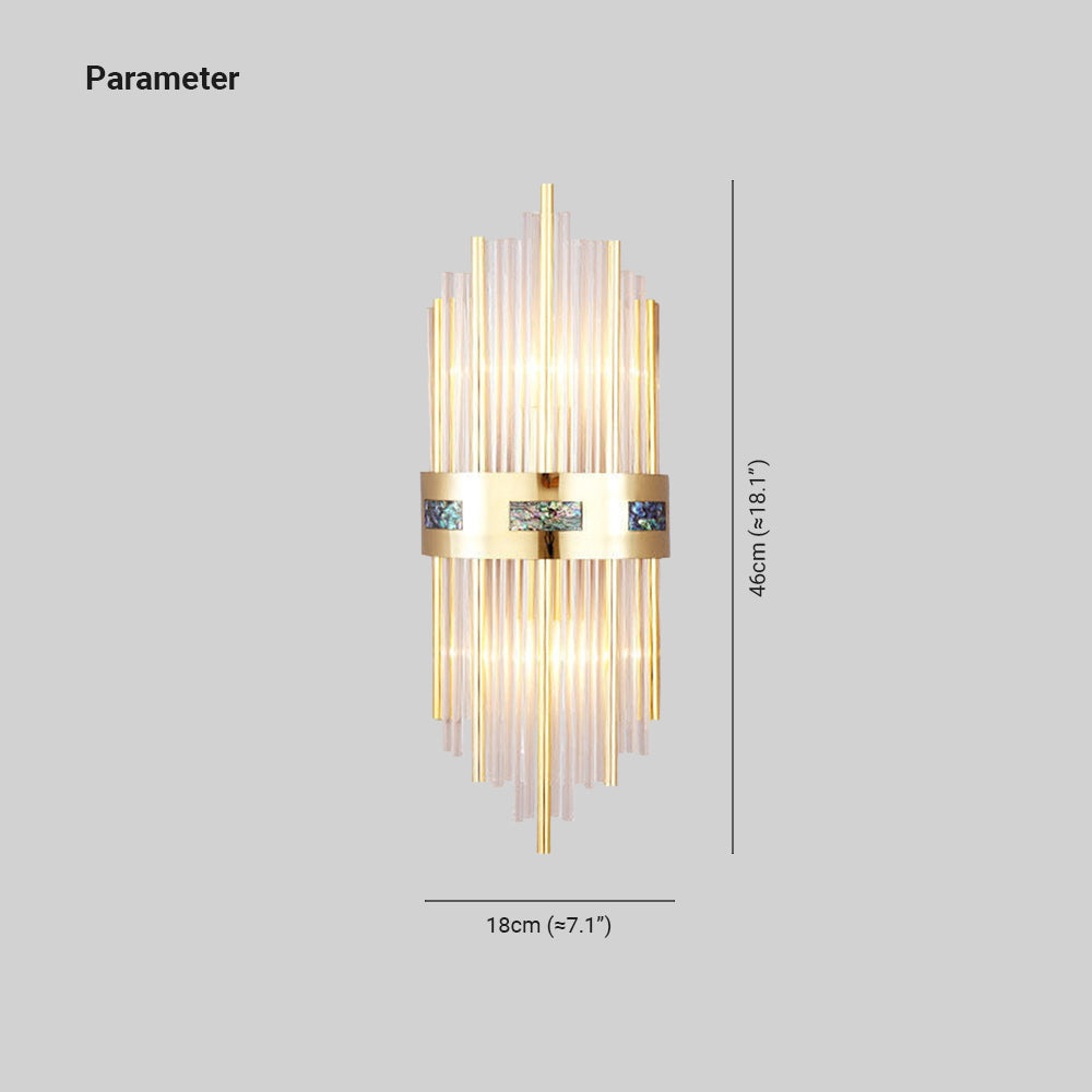Luxury Gold Vertical Wall Sconce With Sparkling Crystals