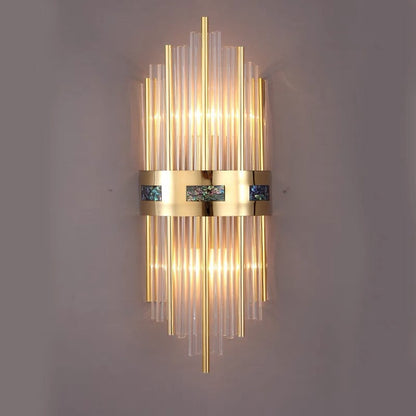 Luxury Gold Vertical Wall Sconce With Sparkling Crystals