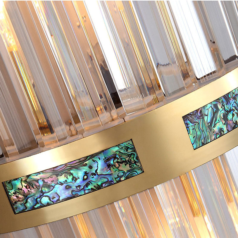 Luxury Gold Vertical Wall Sconce With Sparkling Crystals