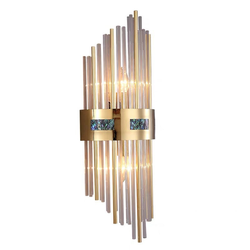 Luxury Gold Vertical Wall Sconce With Sparkling Crystals