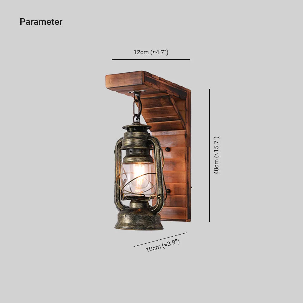 Classic Wooden Distressed Wall Light Lamp