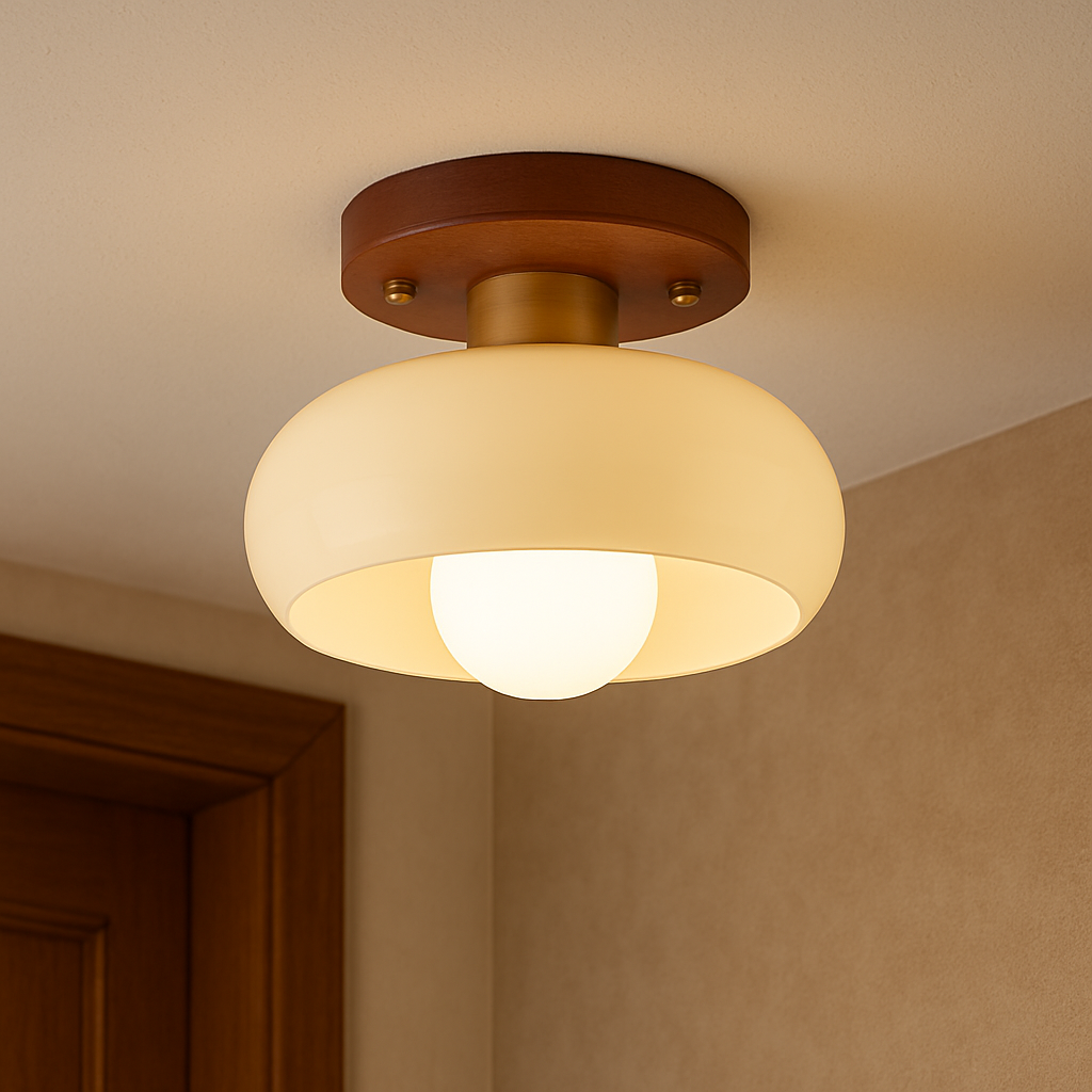 Elegant White Wood Ceiling Light Fixture - Lusomart