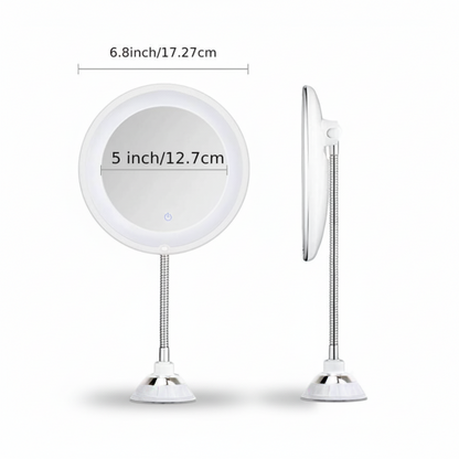 Large LED Lighted Makeup Mirror Adjustable Arm