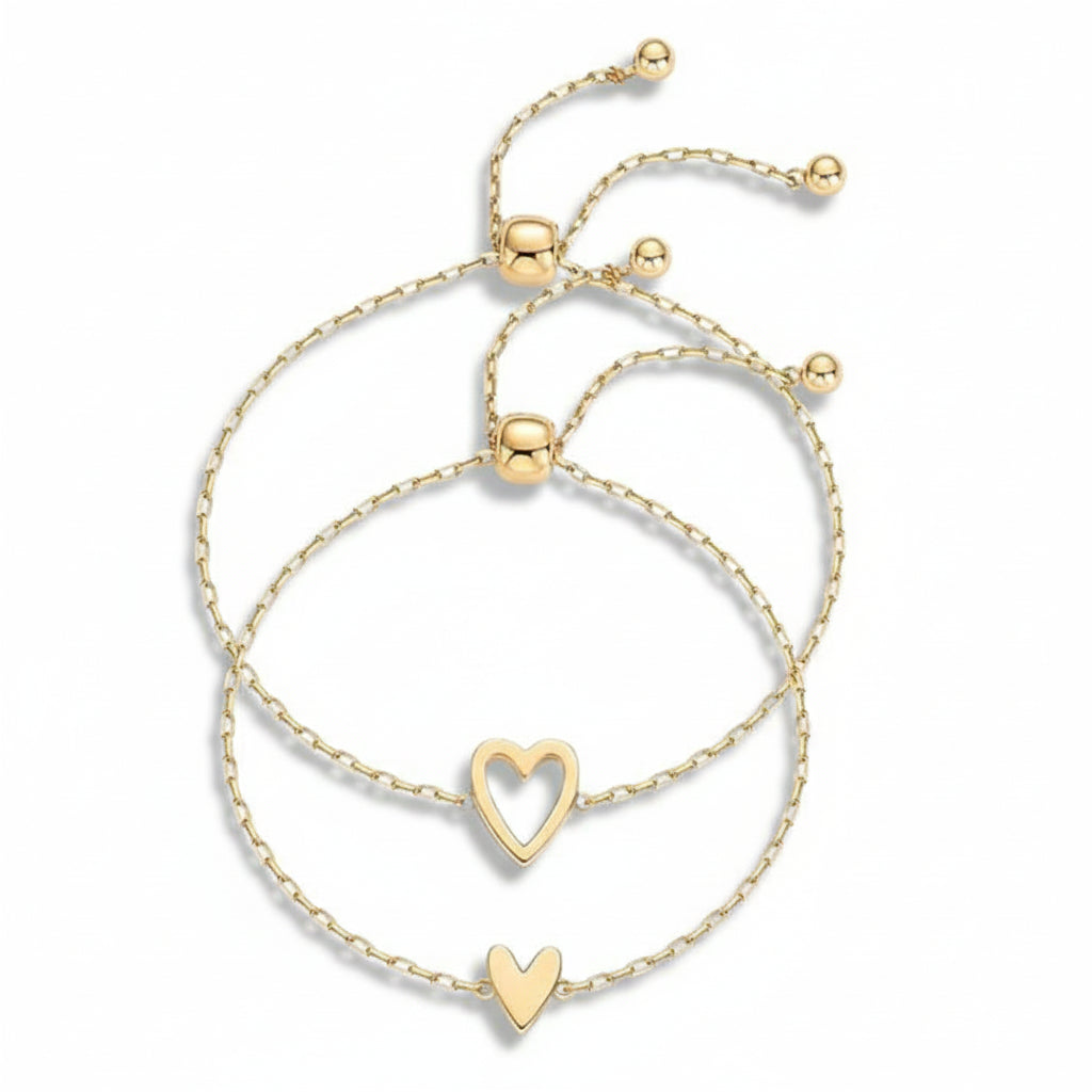 Loving Heart Link Couple Bracelet Set - Lusomart