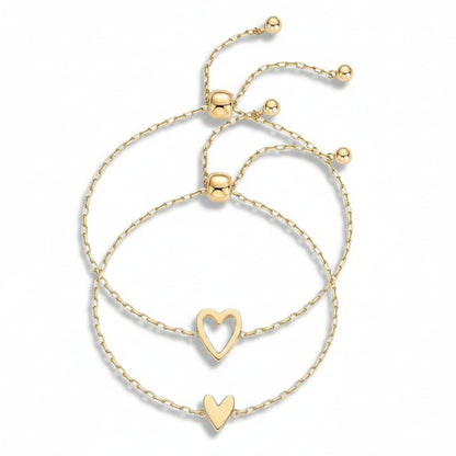 Loving Heart Link Couple Bracelet Set - Lusomart