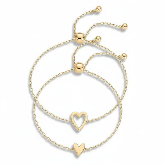 Loving Heart Link Couple Bracelet Set - Lusomart