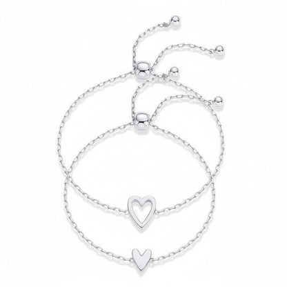 Loving Heart Link Couple Bracelet Set