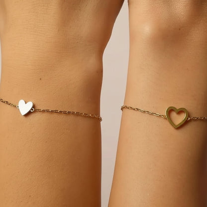 Loving Heart Link Couple Bracelet Set