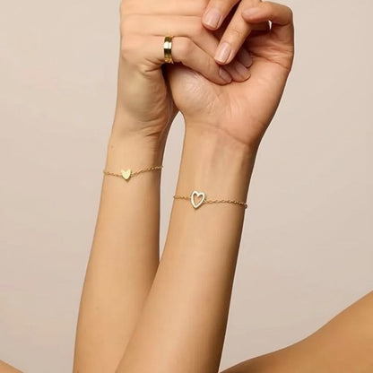 Loving Heart Link Couple Bracelet Set