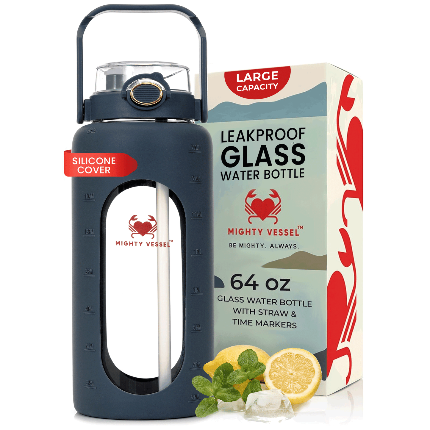 Durable 64 Oz Shatterproof Water Bottle