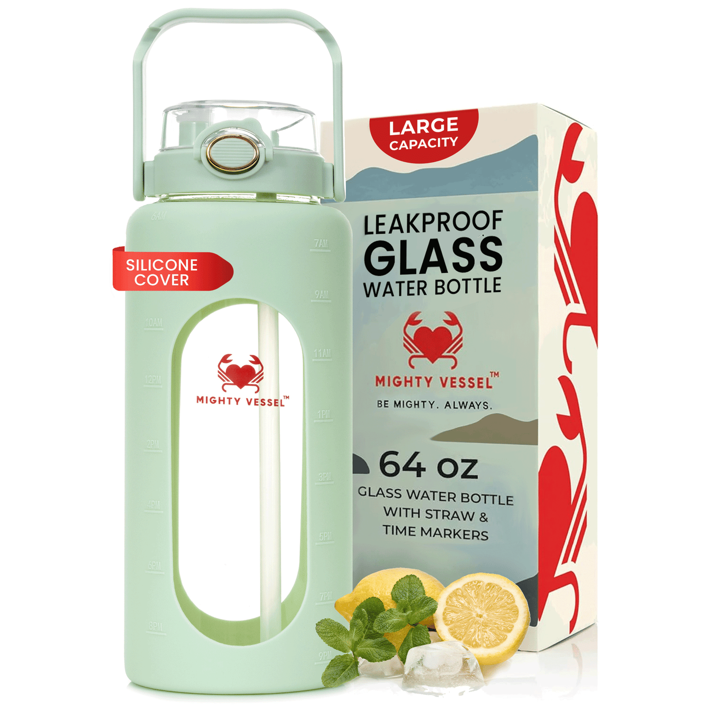 Durable 64 Oz Shatterproof Water Bottle