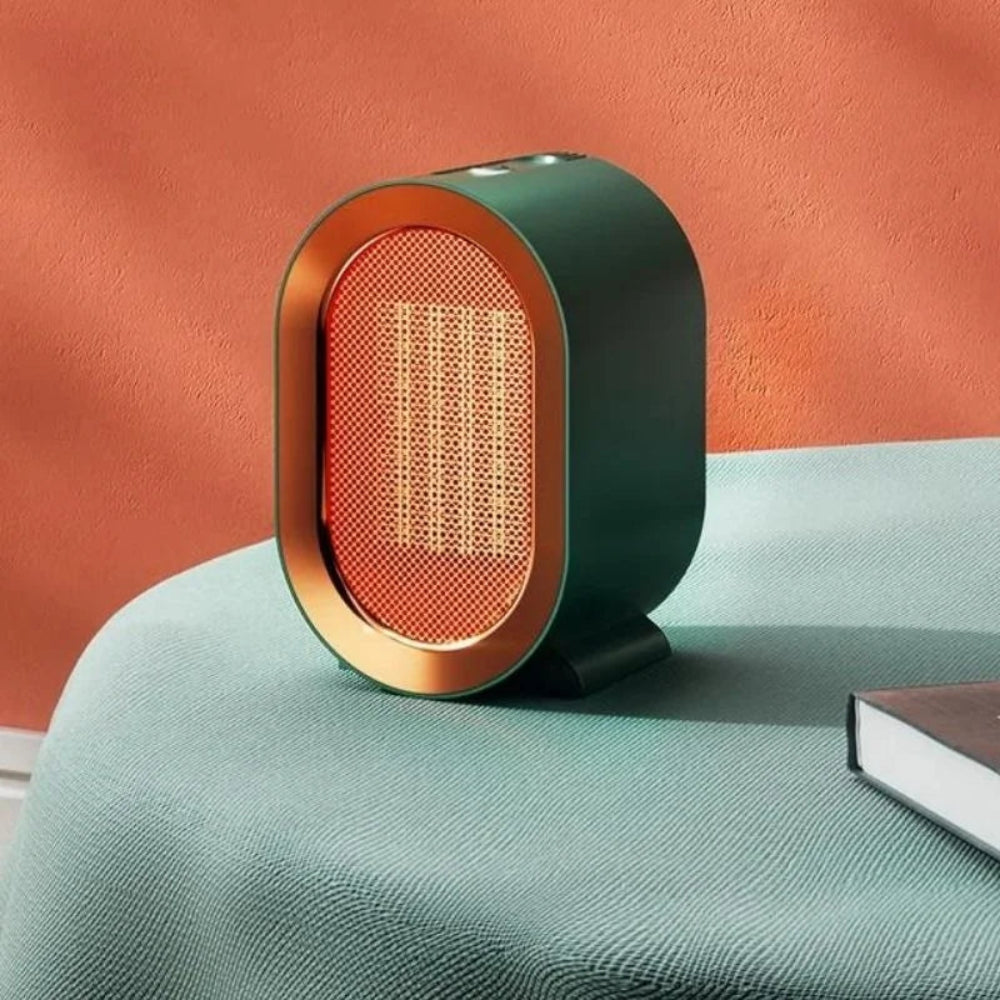 Compact Electric Heater with Thermostat and Portable Design
