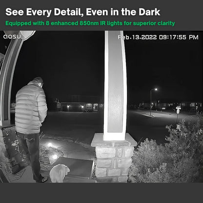 Wireless HD Video Doorbell with Night Vision and No Fees
