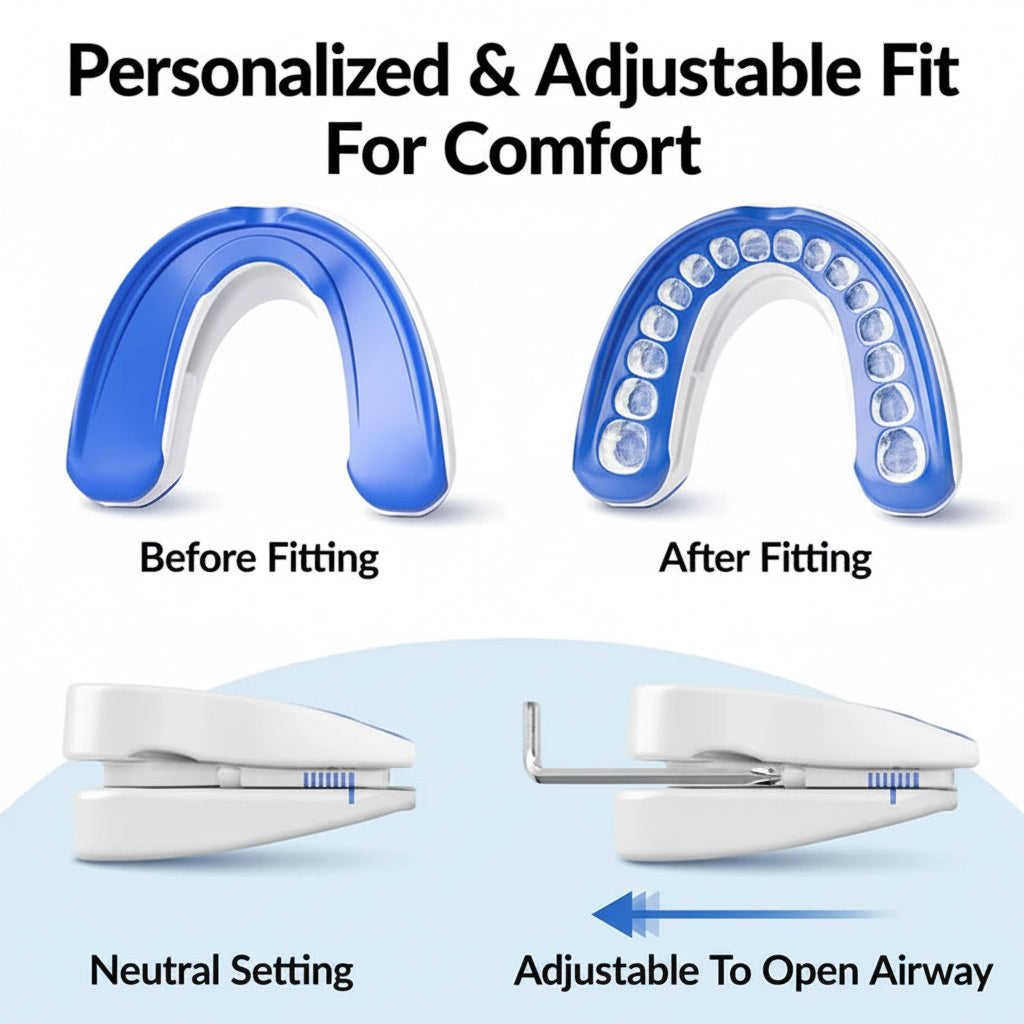 Snore Reducing Mouth Guard Adjustable Sleep Apnea Device
