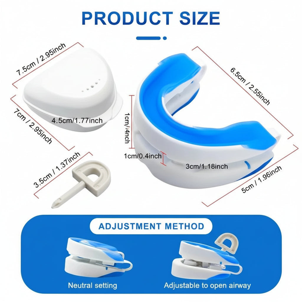 Snore Reducing Mouth Guard Adjustable Sleep Apnea Device