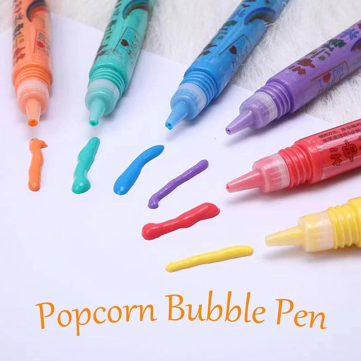 Magic Puffy Pens UK - 12PCS Magic Popcorn Pen Print Bubble Pen Puffy 3D Art Drawing Pens DIY Kids Gift 2