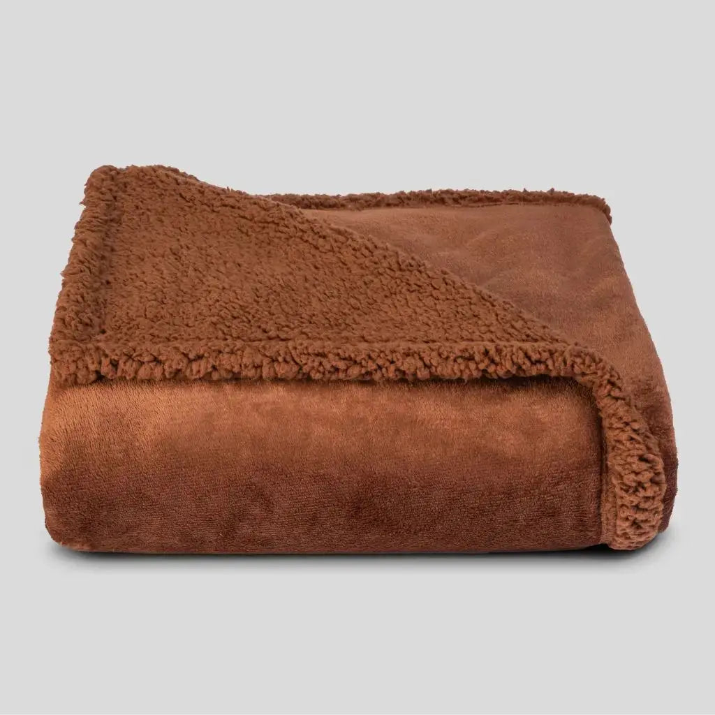 Brown waterproof blanket for bed 