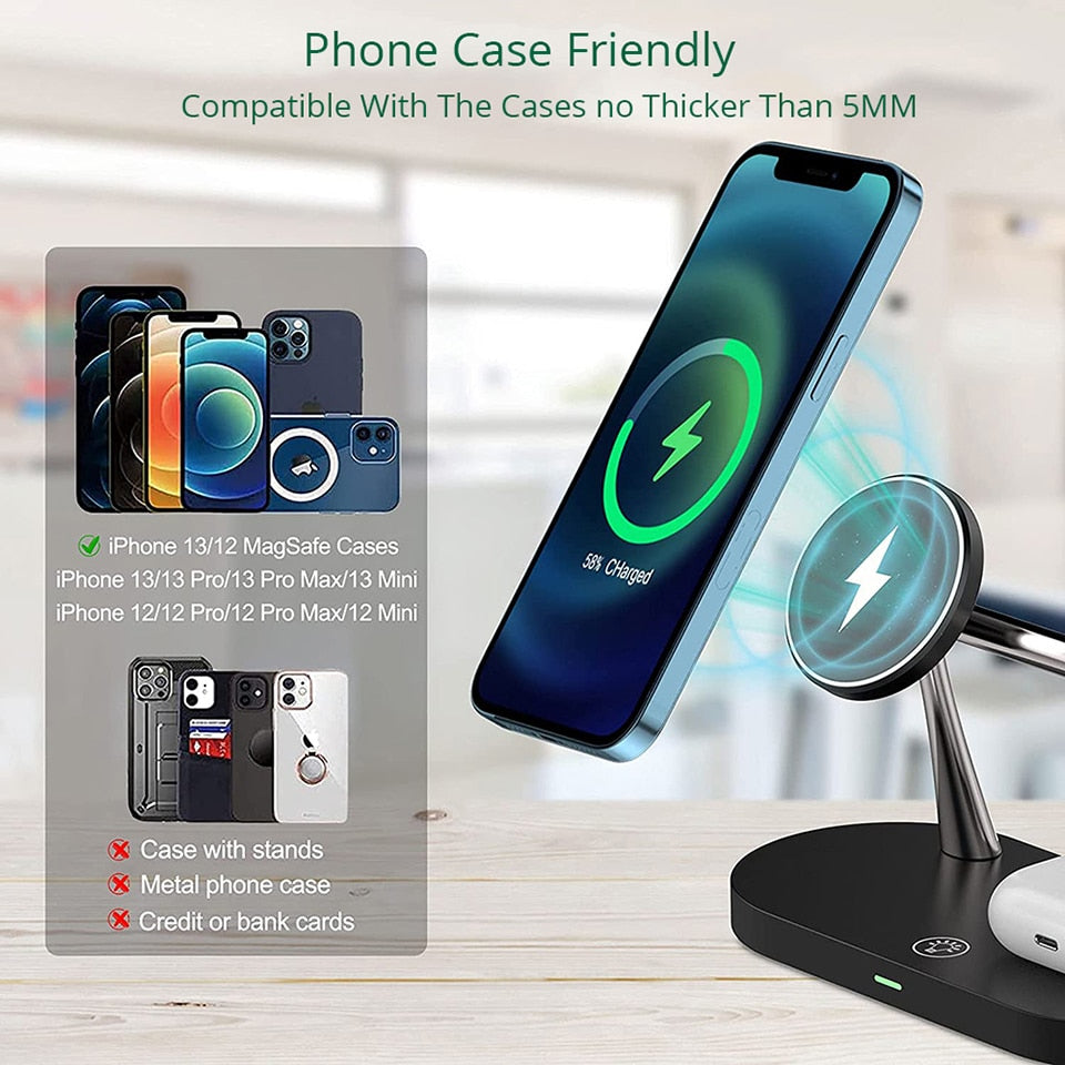 MagnaCharge | Efficient Versatile 3-in-1 Wireless Charging Station 3